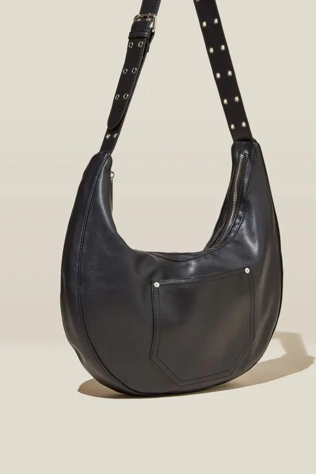 Bowie Crescent Cross Body Bag Black Women Cotton On Bags and Belts