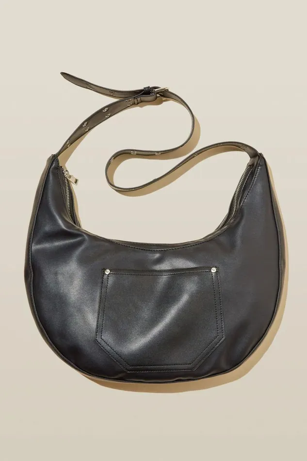 Bowie Crescent Cross Body Bag Black Women Cotton On Bags and Belts