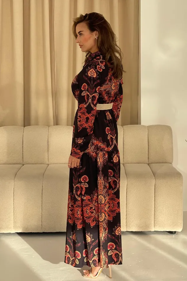 Bowie Tiered Maxi Shirt Dress In Black Women Girl In Mind Maxi Dresses