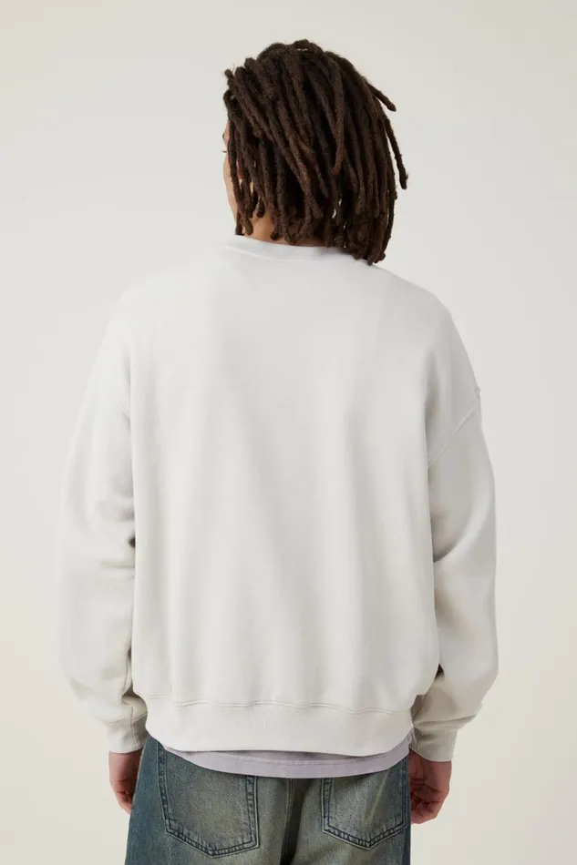 Box Fit Crew Sweater Bone Men Cotton On Sweats and Hoodies Box Fit Crew Sweater Bone Men Cotton On Sweats and Hoodies