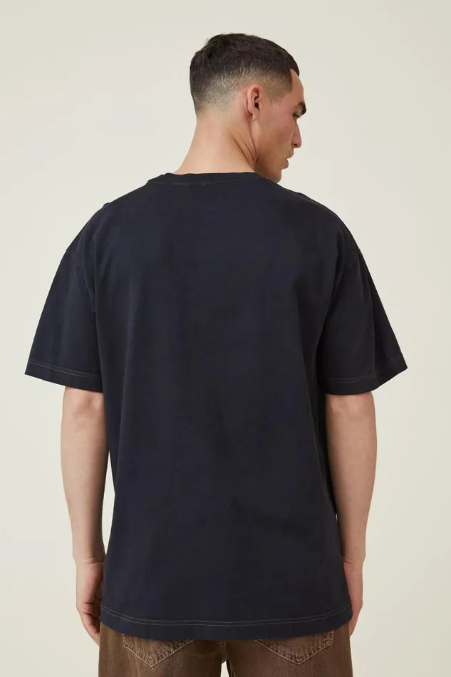 Box Fit Plain TShirt Black Men Cotton On Tees and Tanks