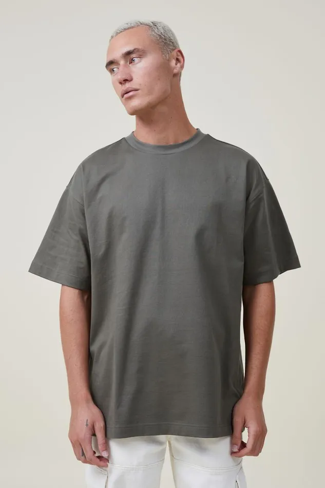 Box Fit Plain TShirt Military Men Cotton On Tees and Tanks