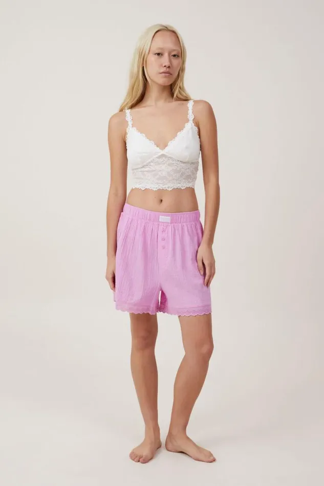 Boyfriend Boxer Short Digital Orchid Texture Women Cotton On Shorts