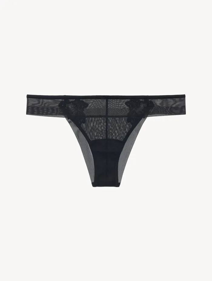 Brazilian Briefs In Black Stretch Tulle Lingerie La Perla Brazilian
