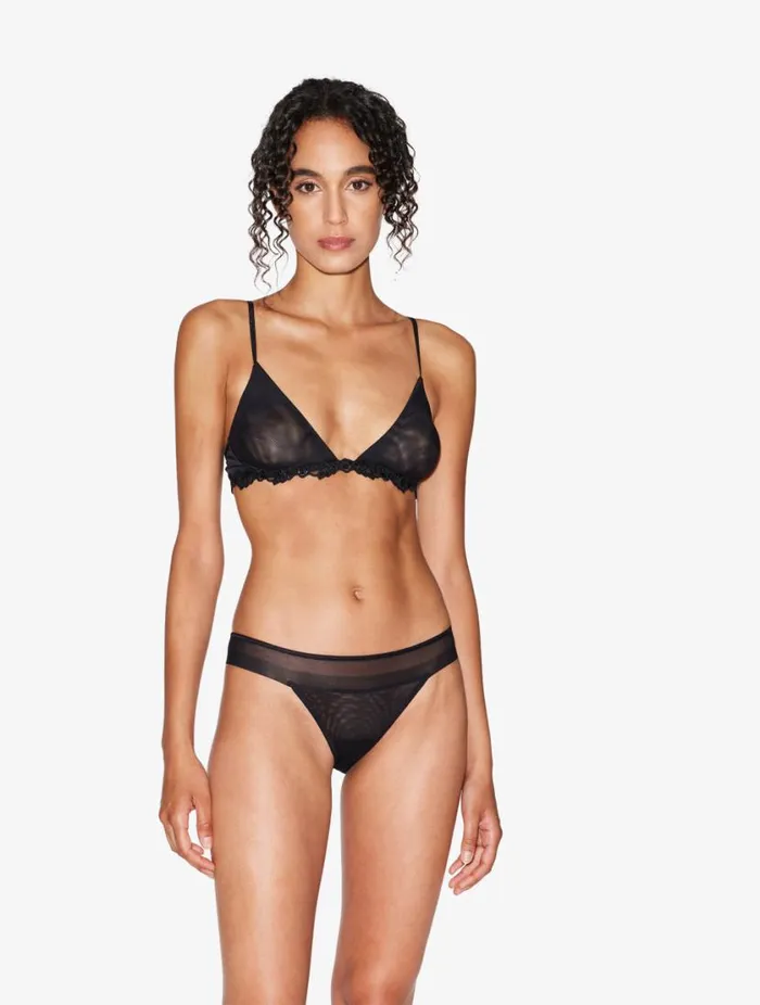 Brazilian Briefs In Black Stretch Tulle Lingerie La Perla Brazilian