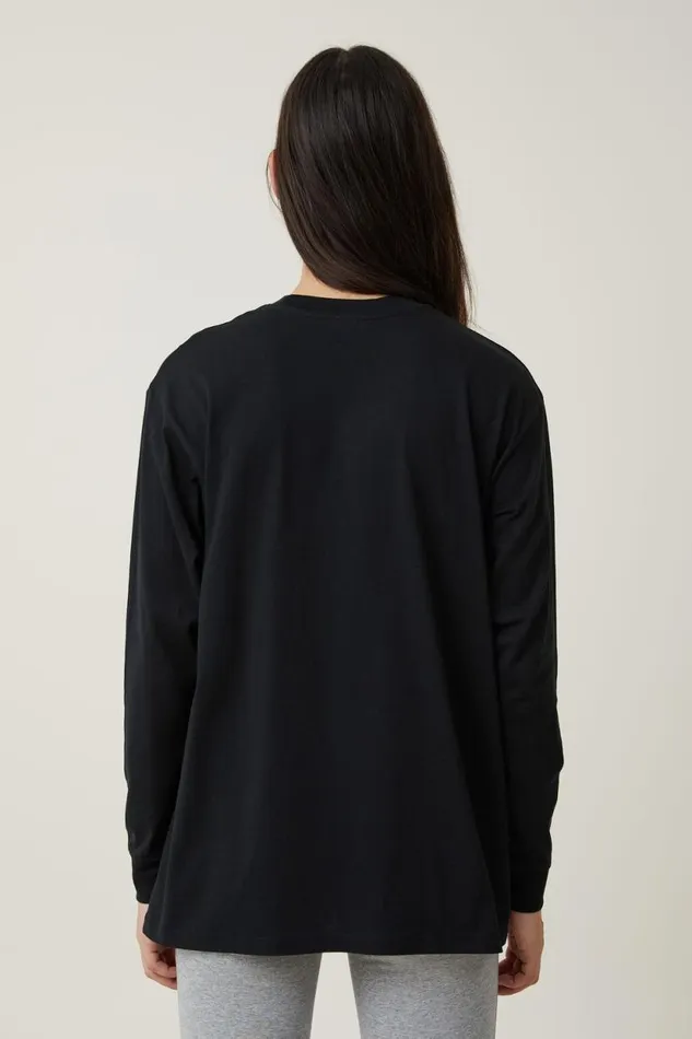 Brody Oversized Long Sleeve Top Black Women Cotton On Tops