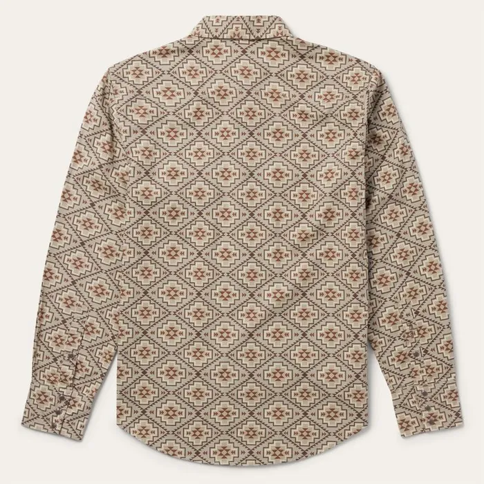 Brown Aztec Poplin Western Shirt Brown Men Stetson Western Shirts