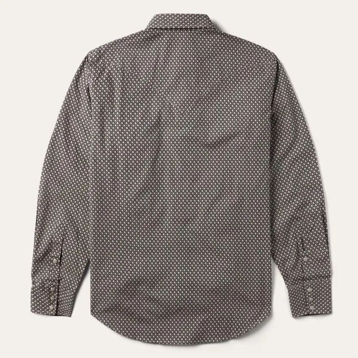 Brown Diamond Print Western Shirt Brown Men Stetson Western Shirts