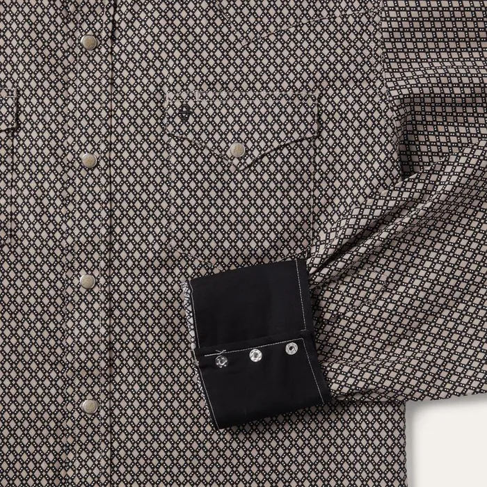 Brown Diamond Print Western Shirt Brown Men Stetson Western Shirts