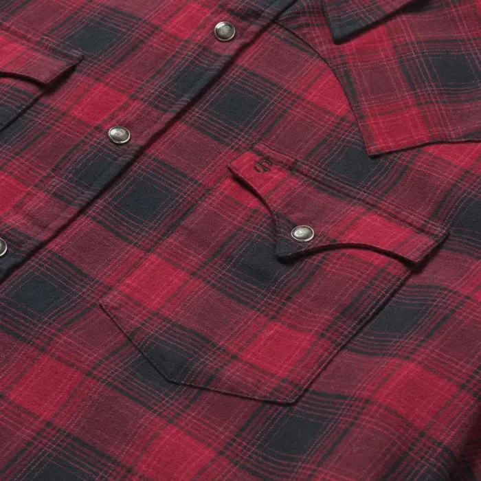 Brushed Twill Plaid Shirt Black Men Stetson Western Shirts