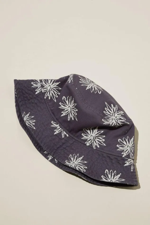 Bucket Hat Washed Blackfloral Men Cotton On Hats Bucket Hat Washed Blackfloral Men Cotton On Hats