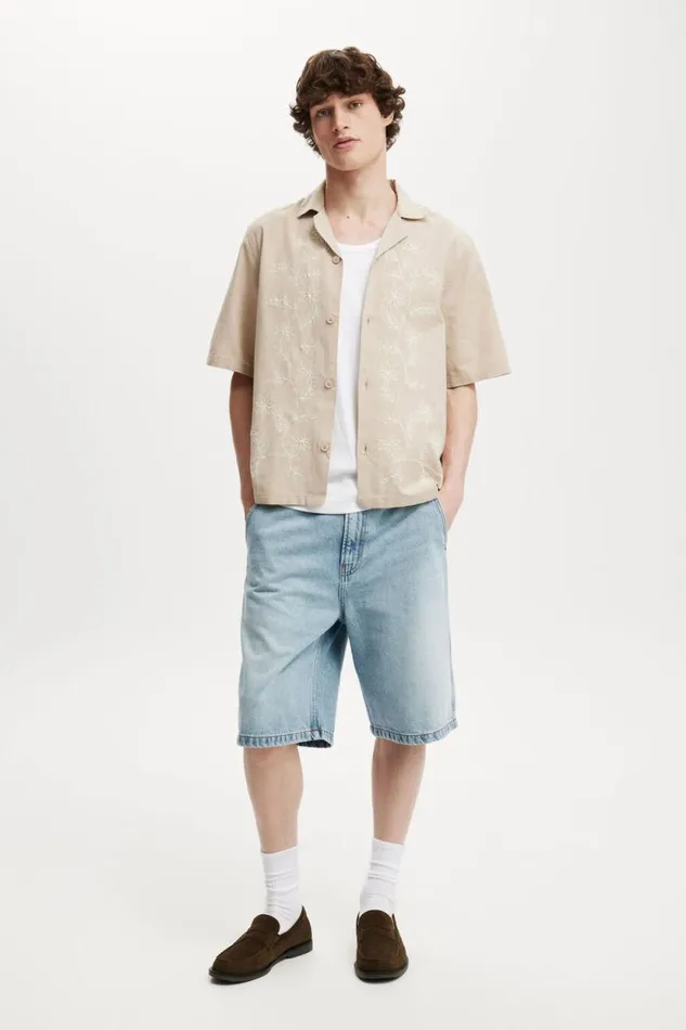 Cabana Short Sleeve Shirt Taupe Floral Men Cotton On Shirts and Polos Cabana Short Sleeve Shirt Taupe Floral Men Cotton On Shirts and Polos