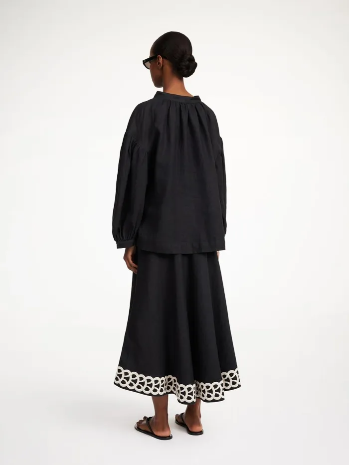 Cadmus Linen Blouse Black Women By Malene Birger Tops and Blouses