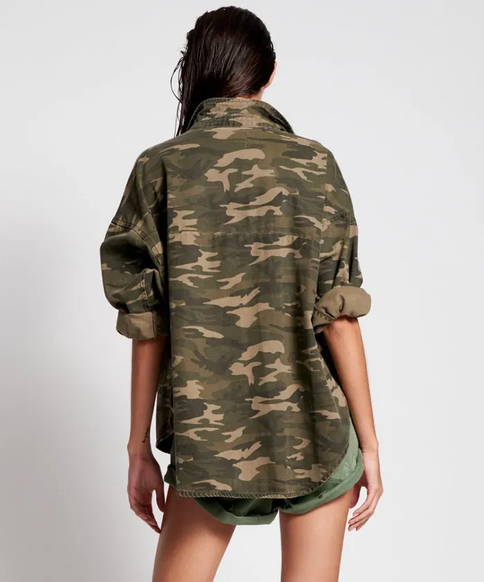 CAMO LONG SLEEVE DARIA SHIRT Women One Teaspoon Denim Tops CAMO LONG SLEEVE DARIA SHIRT Women One Teaspoon Denim Tops