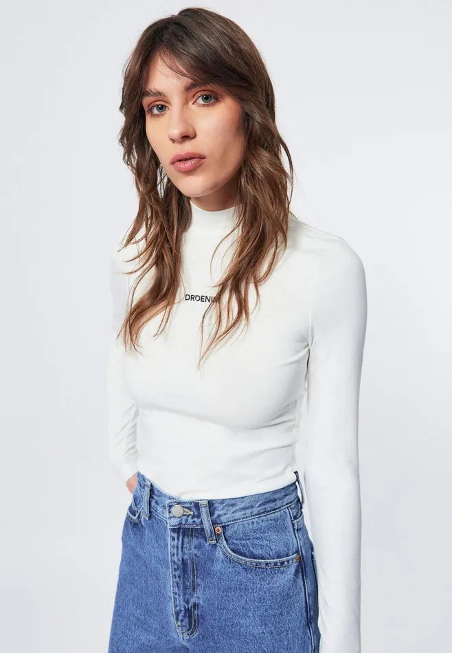 Carah Top 8211 White LT White Lt Women Dr Denim Longsleeves