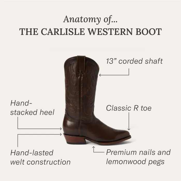 Carlisle Western Boots Distressed Brown Men Stetson Western