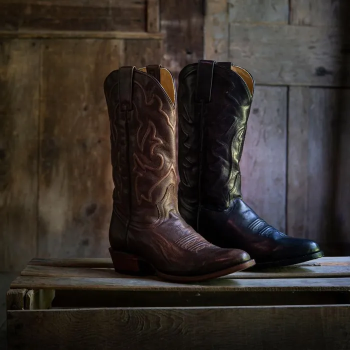 Carlisle Western Boots Distressed Brown Men Stetson Western