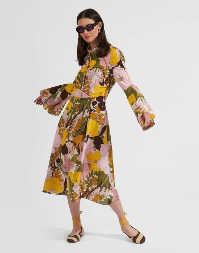 Casanova Midi Dress Big Flower Rose Women La Double J Dresses