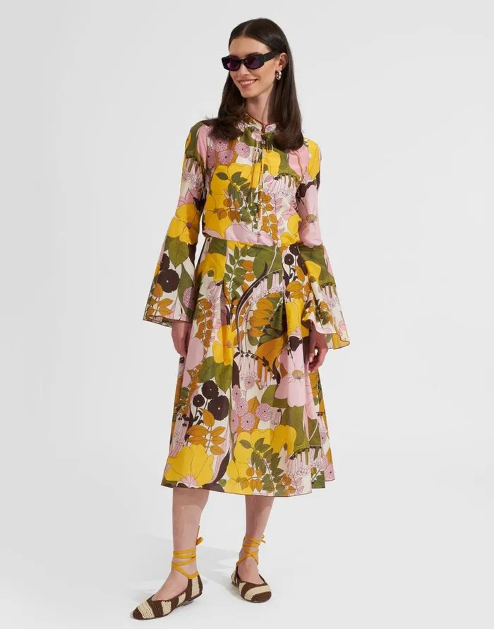 Casanova Midi Dress Big Flower Rose Women La Double J Dresses Casanova Midi Dress Big Flower Rose Women La Double J Dresses