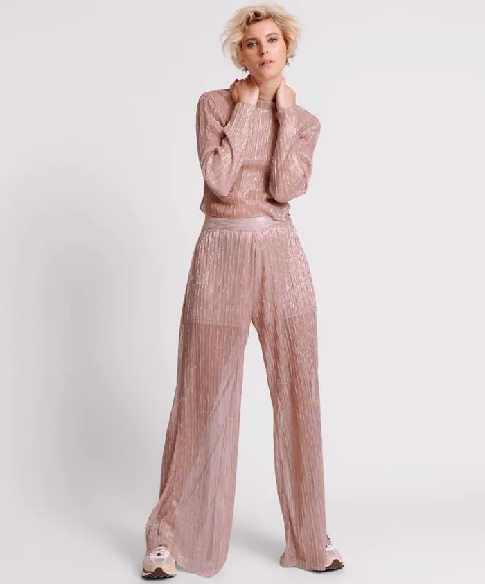 CELESTIAL ROSE PLISSE PALAZZO PANTS Women One Teaspoon Bottoms