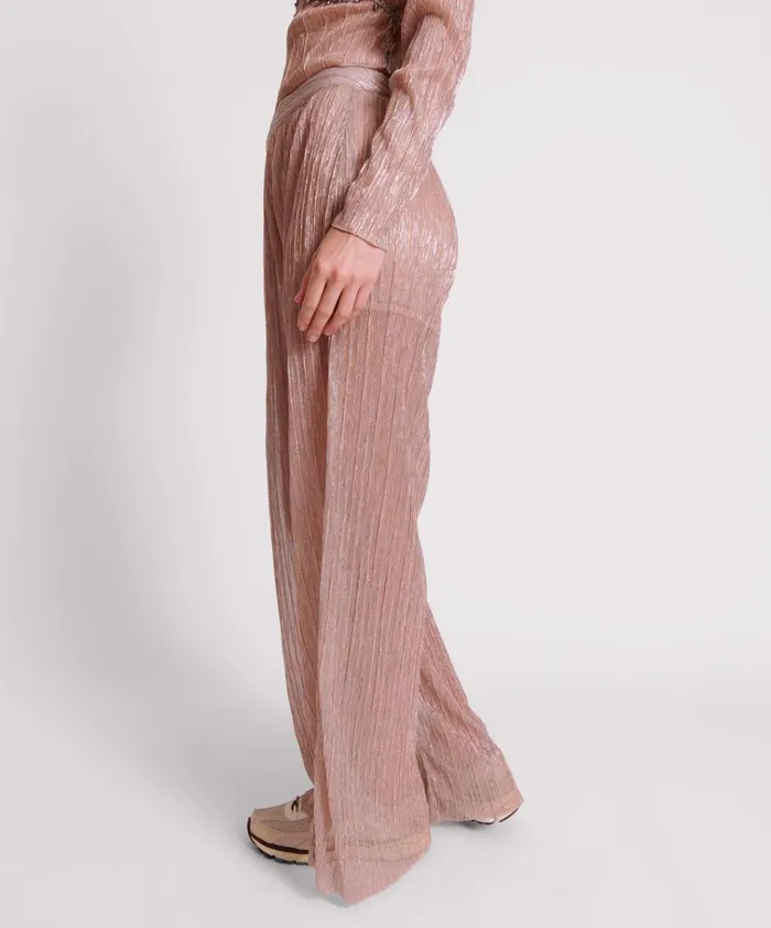 CELESTIAL ROSE PLISSE PALAZZO PANTS Women One Teaspoon Bottoms CELESTIAL ROSE PLISSE PALAZZO PANTS Women One Teaspoon Bottoms