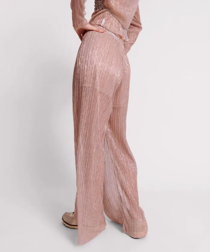 CELESTIAL ROSE PLISSE PALAZZO PANTS Women One Teaspoon Bottoms CELESTIAL ROSE PLISSE PALAZZO PANTS Women One Teaspoon Bottoms