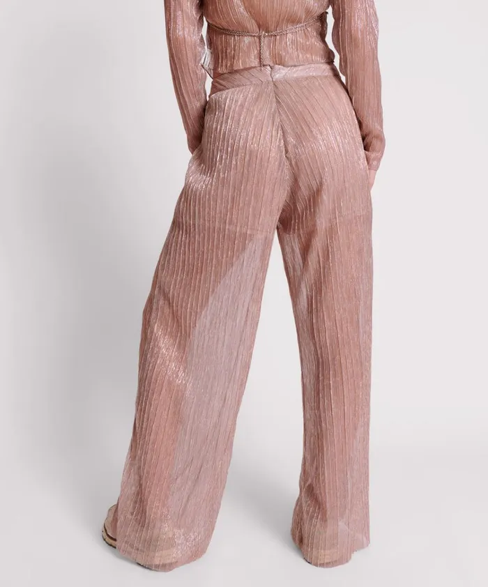 CELESTIAL ROSE PLISSE PALAZZO PANTS Women One Teaspoon Bottoms CELESTIAL ROSE PLISSE PALAZZO PANTS Women One Teaspoon Bottoms