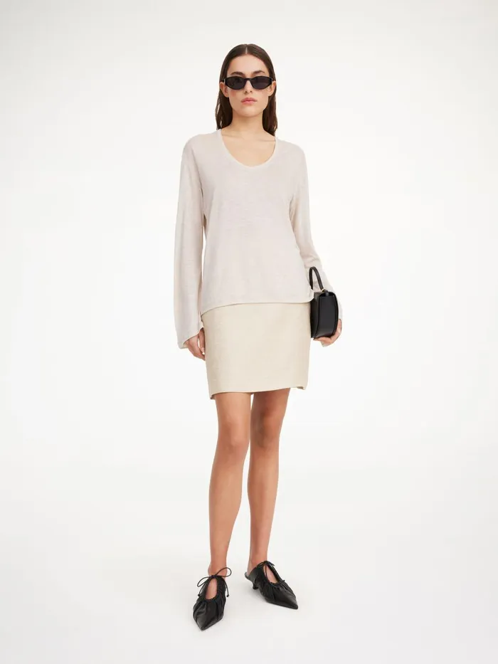 Chambray Mini Skirt Wood Women By Malene Birger Skirts