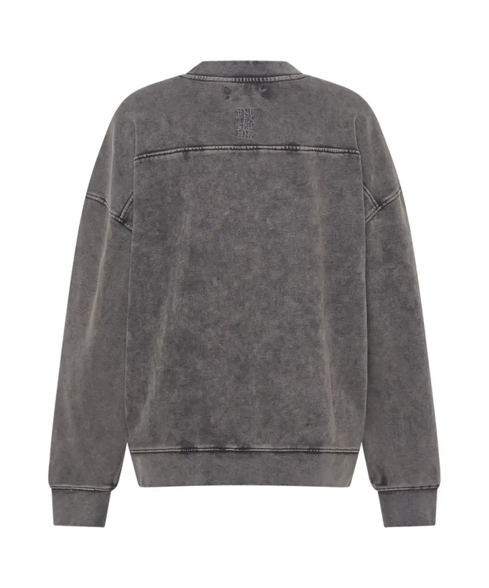 CHARCOAL BOWER BIRD RETRO SWEATER Women One Teaspoon Hoodies And Sweats CHARCOAL BOWER BIRD RETRO SWEATER Women One Teaspoon Hoodies And Sweats