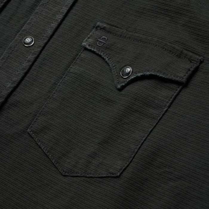 Charcoal Corded Denim Shirt Grey Men Stetson Denim Shirts