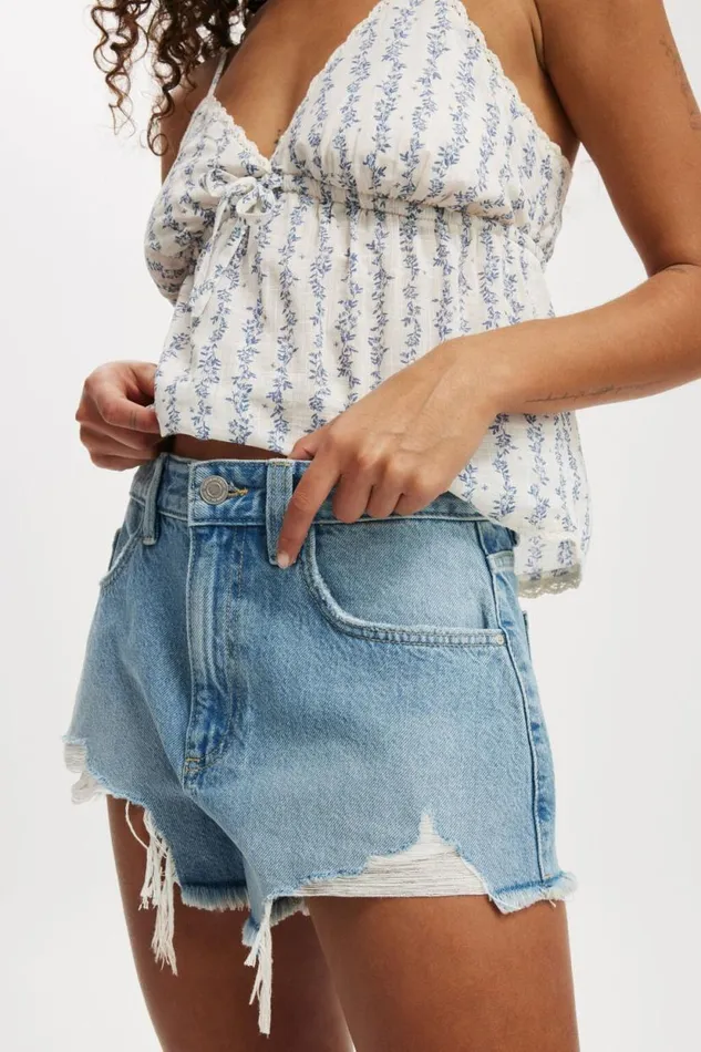 Cheeky Denim Short Bells Blue Women Cotton On Shorts