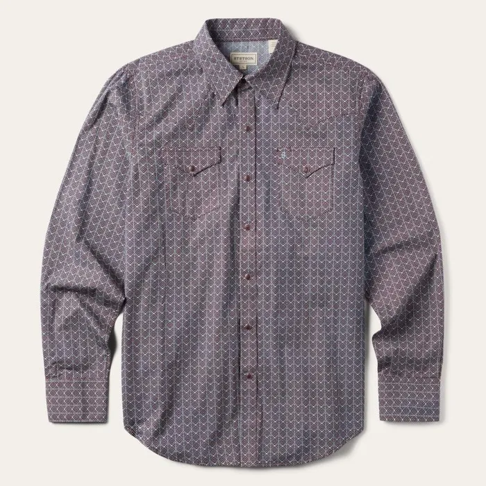 Chevron Grid Shirt Chevron Grid Shirt Men Stetson Western Shirts