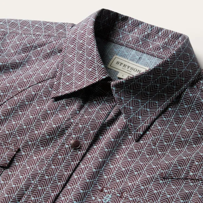 Chevron Grid Shirt Chevron Grid Shirt Men Stetson Western Shirts