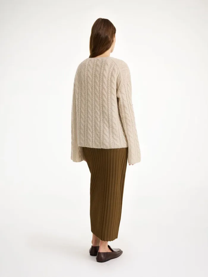 Cimone CableKnit Sweater Oyster Gray Women By Malene Birger Knitwear