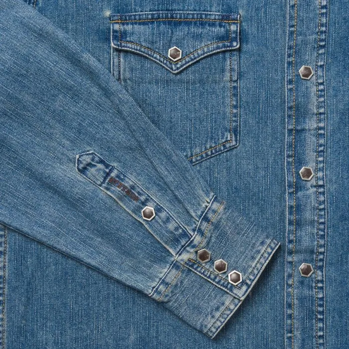 Classic Denim Shirt Blue Men Stetson Classic Cut