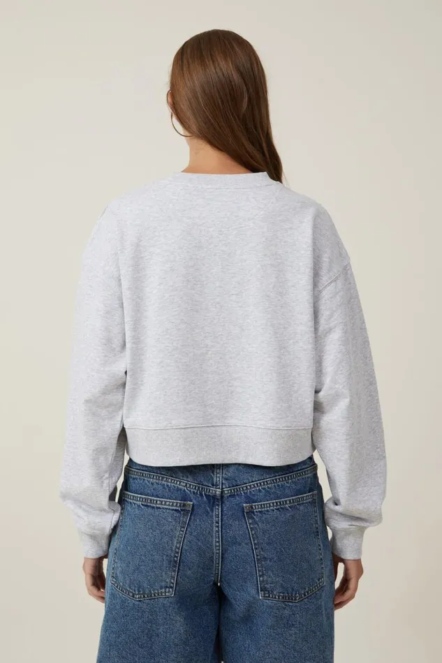 Classic Fleece Boxy Crew Sweatshirt Rhodeslight Grey Marle Women Cotton On Sweats and Hoodies Classic Fleece Boxy Crew Sweatshirt Rhodeslight Grey Marle Women Cotton On Sweats and Hoodies