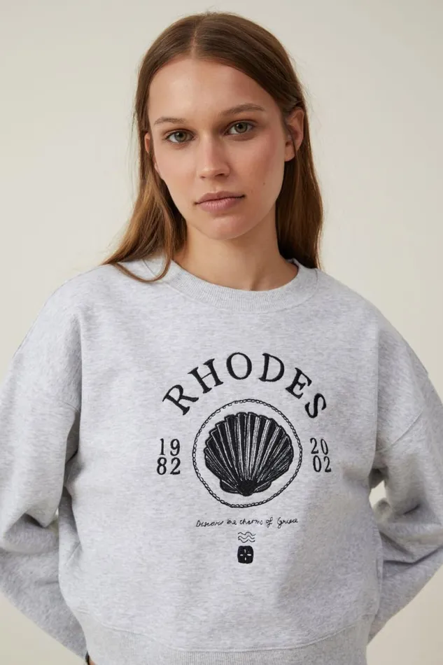 Classic Fleece Boxy Crew Sweatshirt Rhodeslight Grey Marle Women Cotton On Sweats and Hoodies Classic Fleece Boxy Crew Sweatshirt Rhodeslight Grey Marle Women Cotton On Sweats and Hoodies