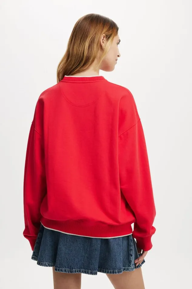 Classic Fleece Graphic V Neck Sweatshirt 84 Scarlet Red Women Cotton On Sweats and Hoodies Classic Fleece Graphic V Neck Sweatshirt 84 Scarlet Red Women Cotton On Sweats and Hoodies