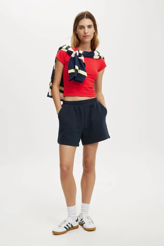 Classic Fleece Short Ink Navy Women Cotton On Sweats and Hoodies