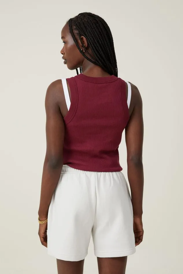 Classic Fleece Short Vintage White Women Cotton On Tops
