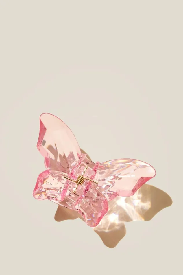 Claudia Claw Clip Pink Gerbera Faceted Butterfly Girls Cotton On Hair Accessories Claudia Claw Clip Pink Gerbera Faceted Butterfly Girls Cotton On Hair Accessories