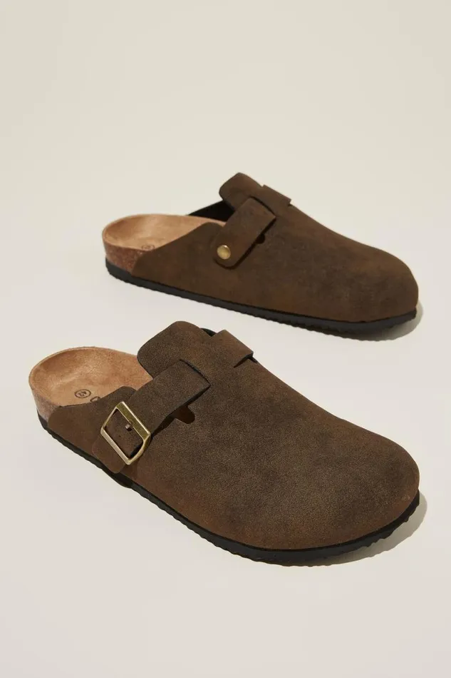 Closed Toe Buckle Slide Tobacco Men Cotton On Shoes Closed Toe Buckle Slide Tobacco Men Cotton On Shoes