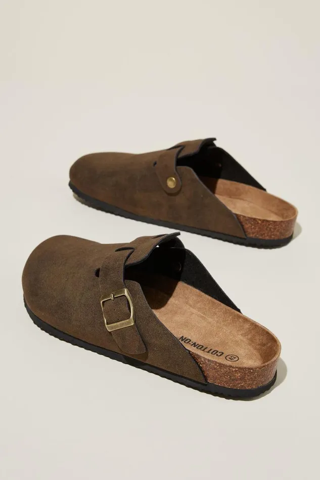 Closed Toe Buckle Slide Tobacco Men Cotton On Shoes Closed Toe Buckle Slide Tobacco Men Cotton On Shoes