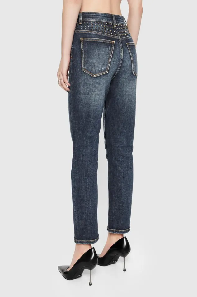 Clothing Bottoms Rebecca Minkoff Ozzy Studded Straight Leg Skyline Wash
