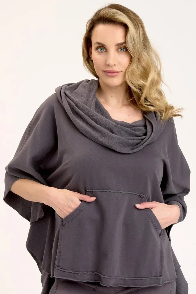Clothing CoverUps XCVI Paige Poncho Charcoal