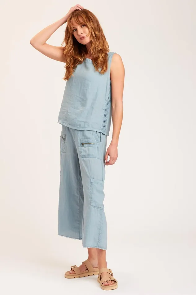 Clothing Crops XCVI Staccia Gaucho Peaceful Blue