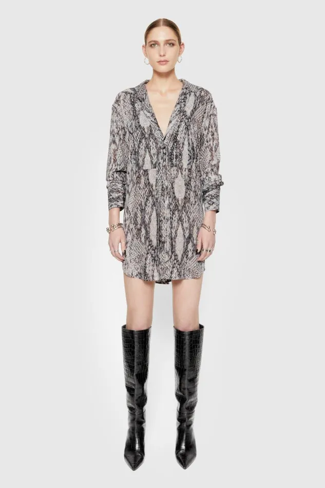Clothing Dresses Rebecca Minkoff Ophelia Tie Dress Python Print