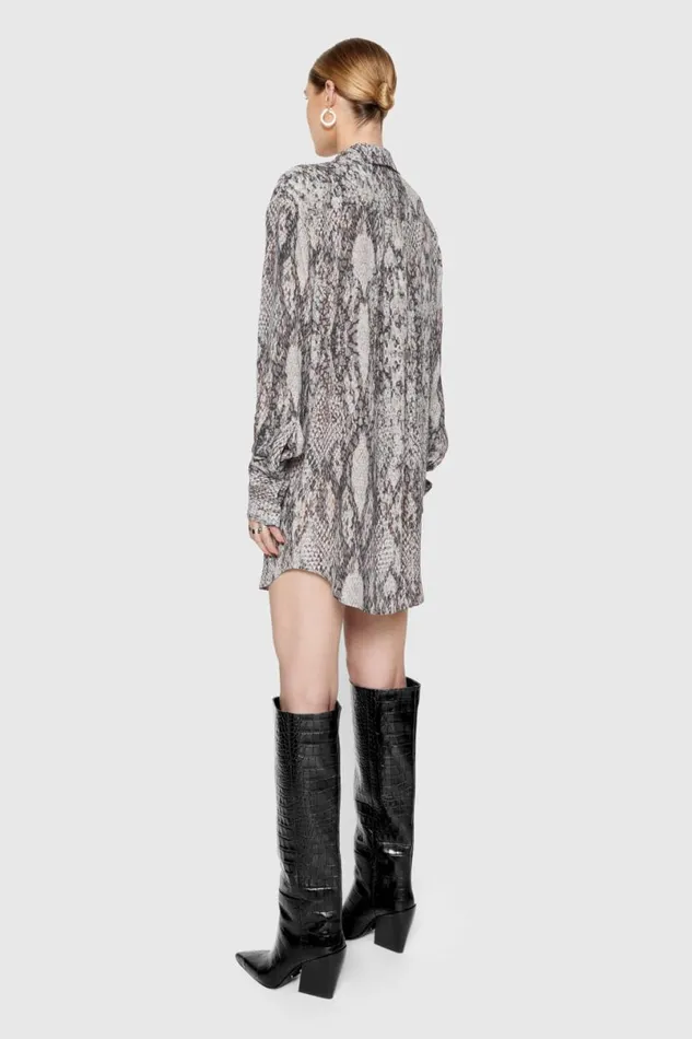 Clothing Dresses Rebecca Minkoff Ophelia Tie Dress Python Print