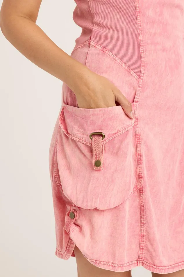 Clothing Dresses XCVI Twill Penta Dress Distress Wash Rose