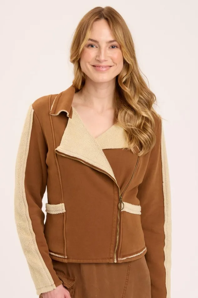 Clothing Jackets XCVI Hanford Moto Jacket Rufous Pigment